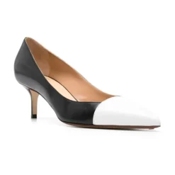Pumps^Francesco Russo Hvid Læder Pumps Sort