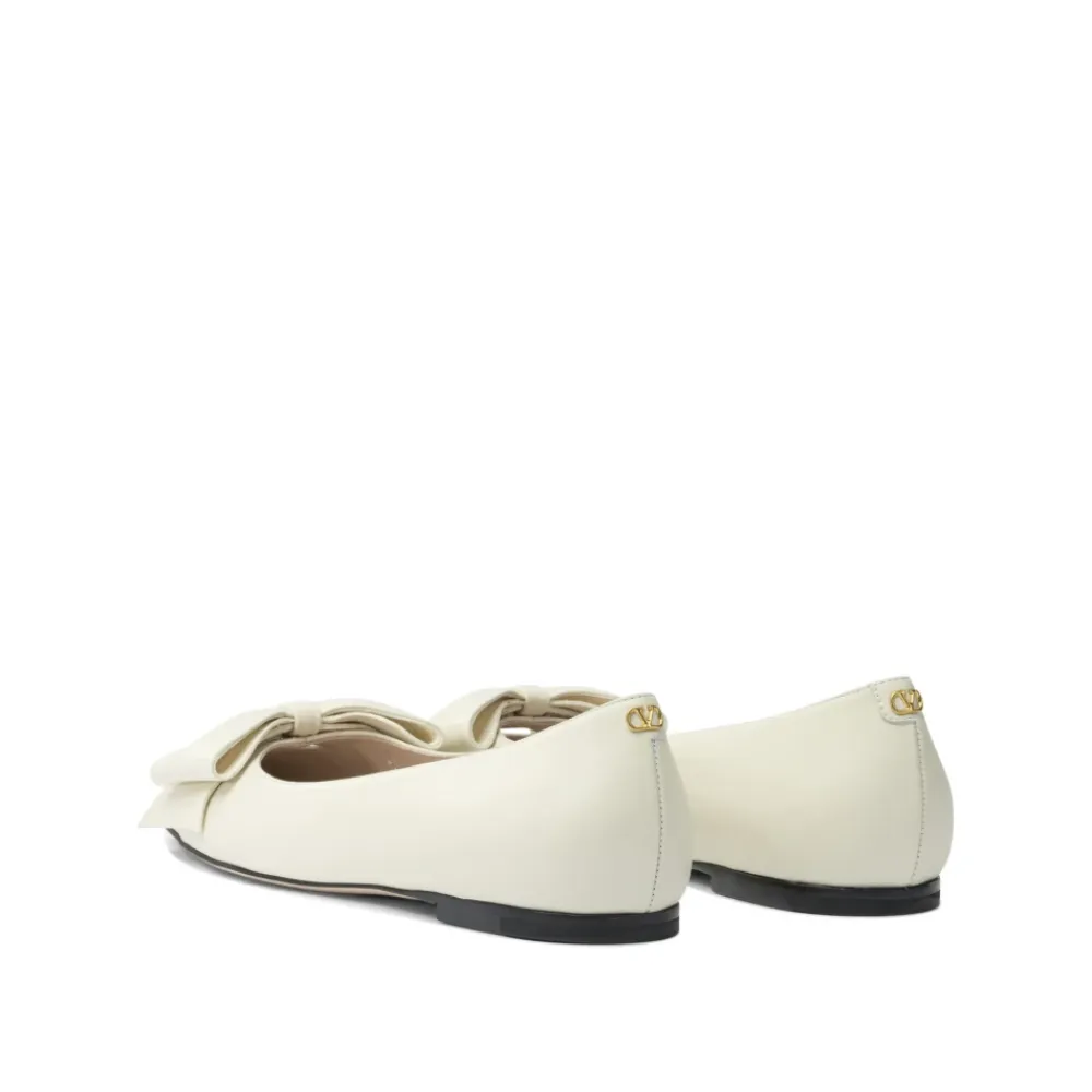 Ballerina Sko<Valentino Garavani e Bow Ballet Flats Hvid