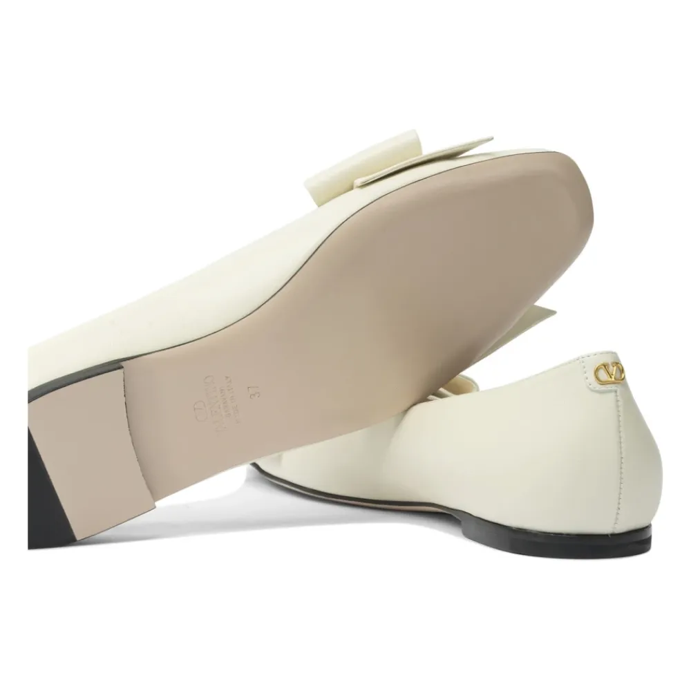 Ballerina Sko<Valentino Garavani e Bow Ballet Flats Hvid