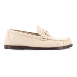 Loafers<Saint Laurent Hvide flade sko med ikonisk monogram Beige