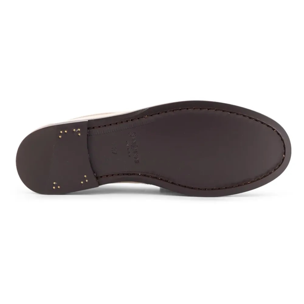 Loafers<Saint Laurent Hvide flade sko med ikonisk monogram Beige