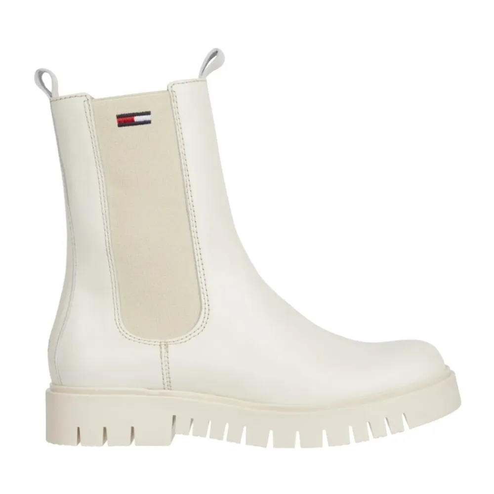 Chelsea Boots^Tommy Jeans e Læder Chelsea Støvler Hvid
