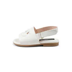Sandaler<Dolce & Gabbana e lædersandaler med udskåret DG-logo Hvid