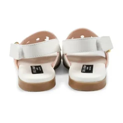 Sandaler<Dolce & Gabbana e lædersandaler med udskåret DG-logo Hvid