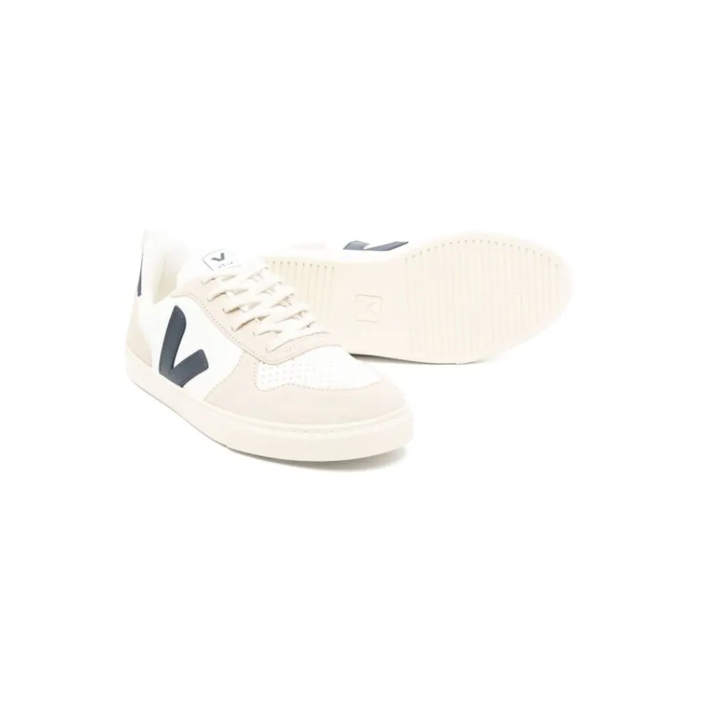 Sneakers<Veja e lædersneakers med flerfarvede detaljer Hvid