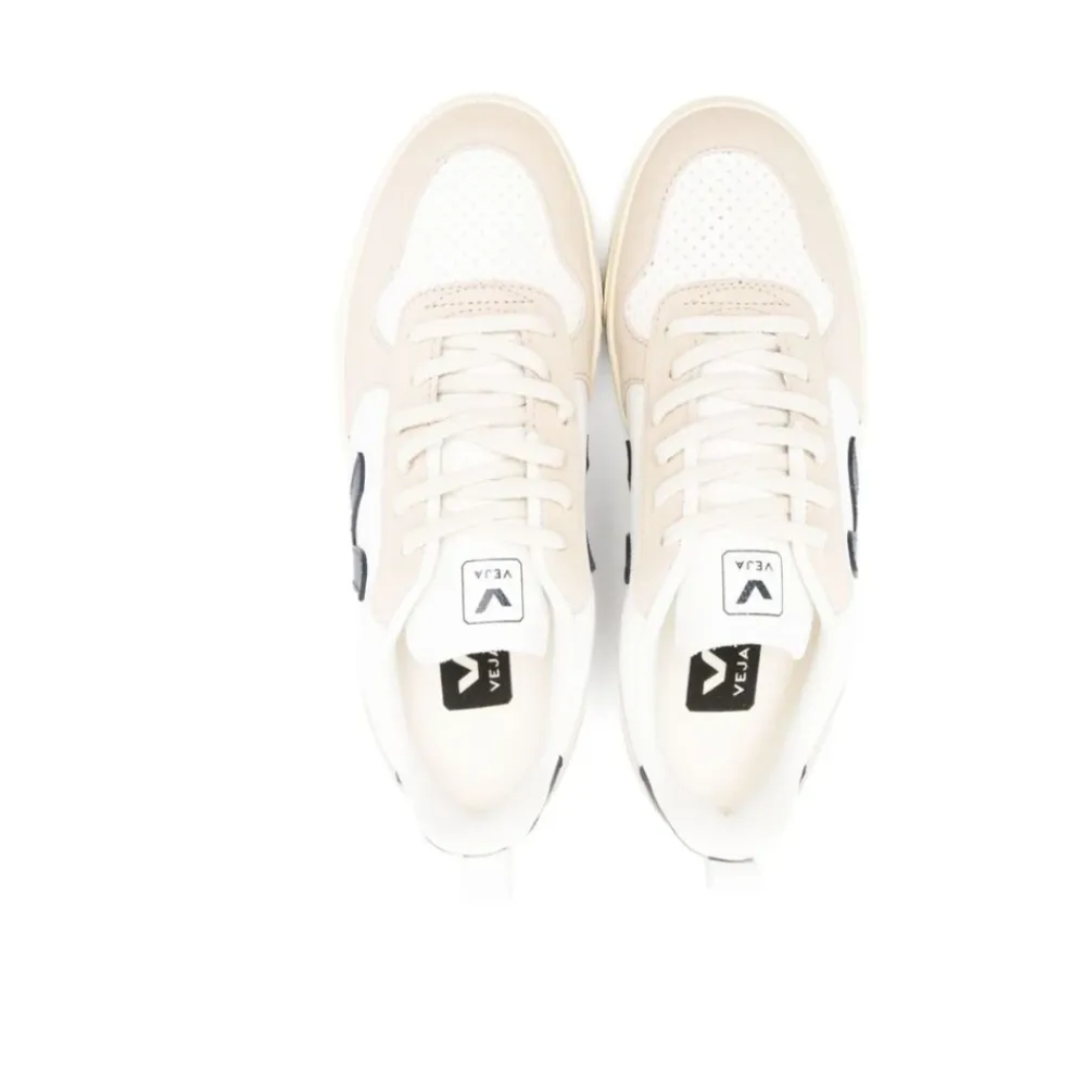 Sneakers<Veja e lædersneakers med flerfarvede detaljer Hvid