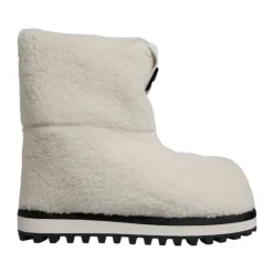 Vinterstøvler<Dolce & Gabbana e Shearling Mid Calf Støvler Hvid