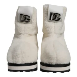 Vinterstøvler<Dolce & Gabbana e Shearling Mid Calf Støvler Hvid