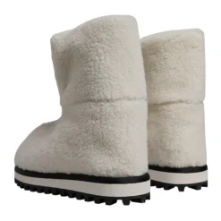 Vinterstøvler<Dolce & Gabbana e Shearling Mid Calf Støvler Hvid