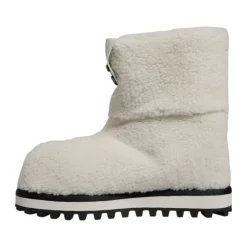 Vinterstøvler<Dolce & Gabbana e Shearling Mid Calf Støvler Hvid