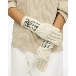 Handsker^MM6 Maison Margiela e Strikhandsker Uldblanding Hvid
