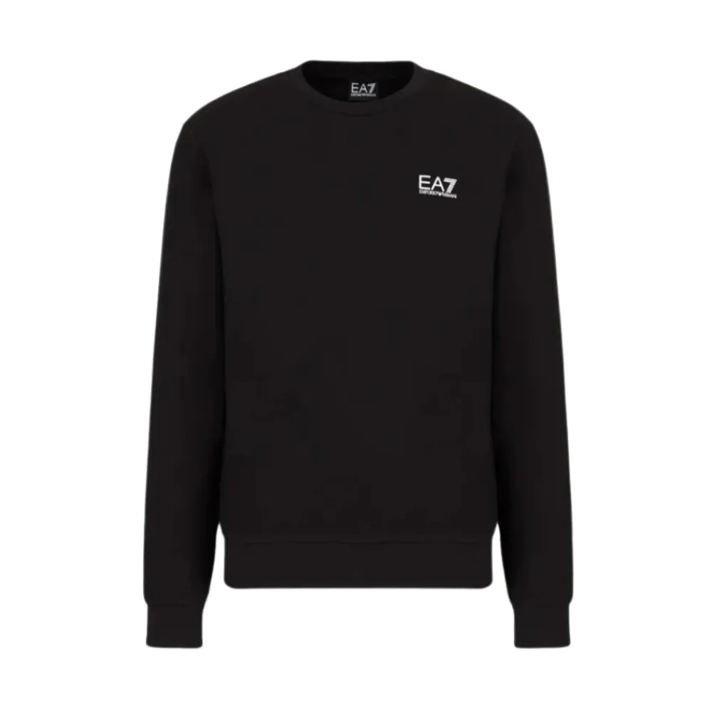 Sweatshirts<Emporio Armani EA7 Identitet Crewneck Sweatshirt Sort