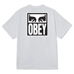 T-Shirts<Obey Ikonisk Eyes Tee med Bagtryk Hvid