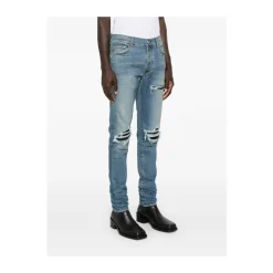 Jeans<Amiri Indigo Distressed Skinny Jeans Blå