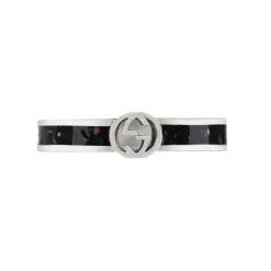 Smykker^Gucci Interlocking G Ring Sterling Sølv Ikonisk Logo Grå