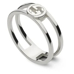 Smykker^Gucci Interlocking Interlocking G ring i sterlingsølv lille 6mm Grå
