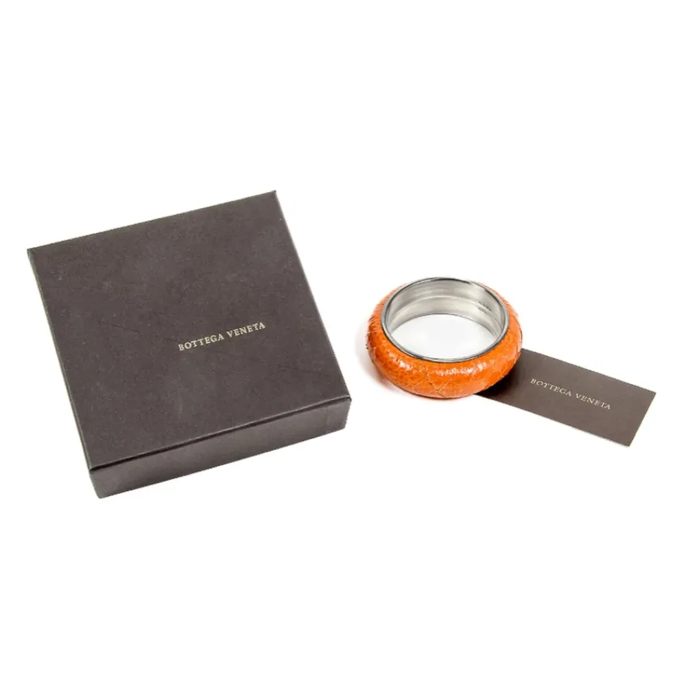 Smykker^Bottega Veneta Intrecciato Læderarmbånd Orange