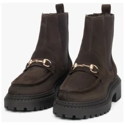 Chelsea Boots^Estro Italienske Velour Chelsea Boots Brun