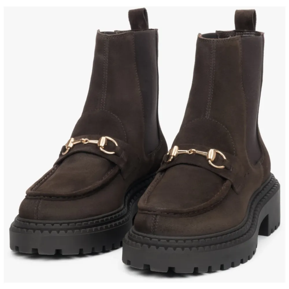 Chelsea Boots^Estro Italienske Velour Chelsea Boots Brun