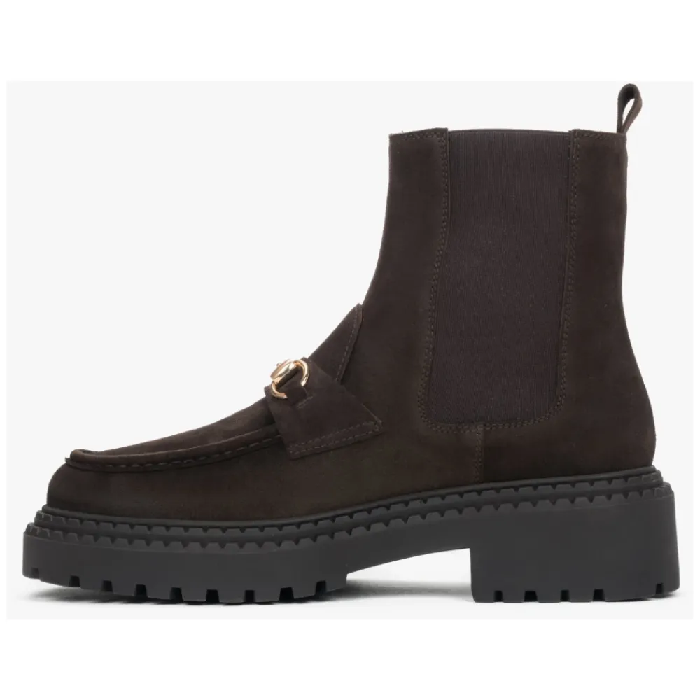 Chelsea Boots^Estro Italienske Velour Chelsea Boots Brun