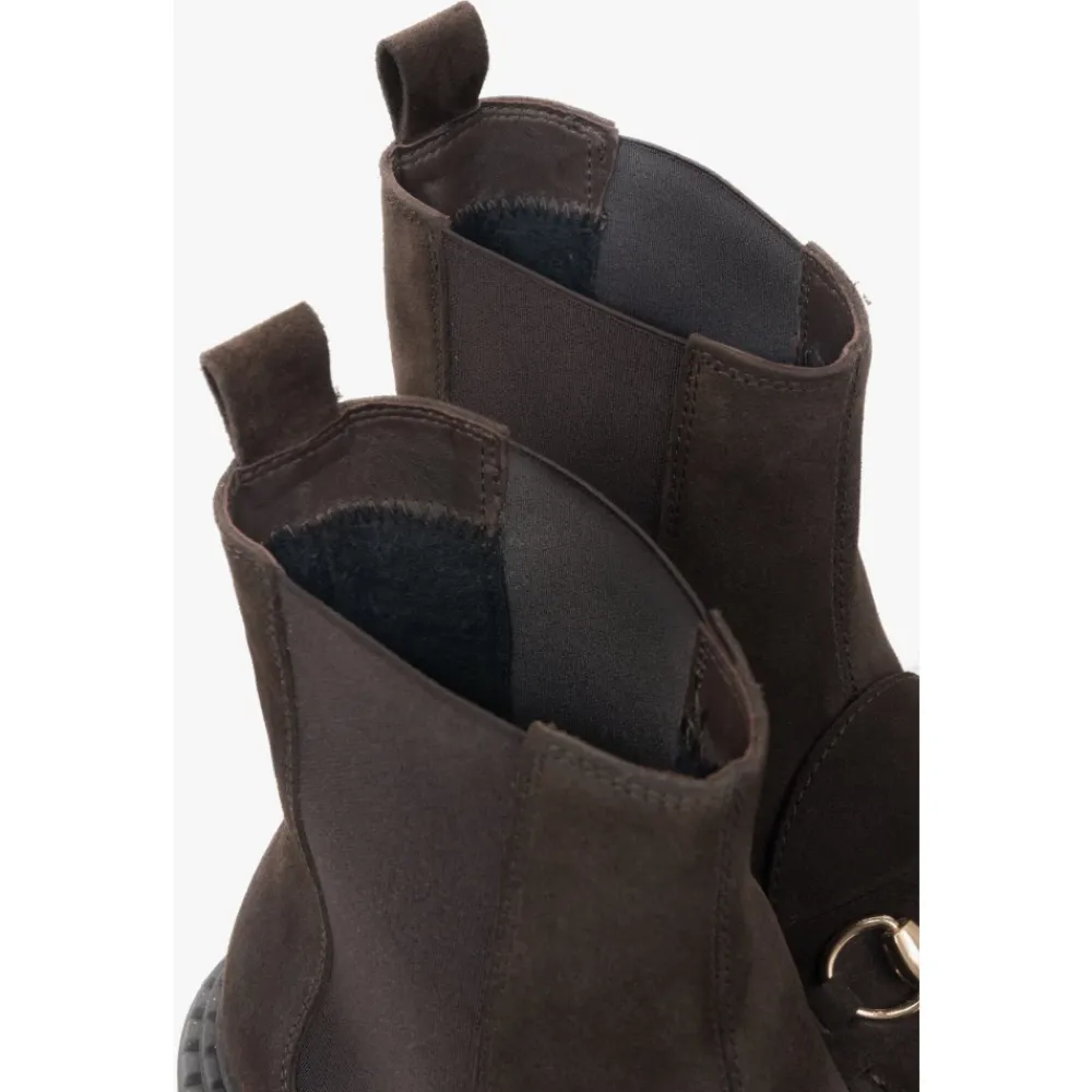 Chelsea Boots^Estro Italienske Velour Chelsea Boots Brun