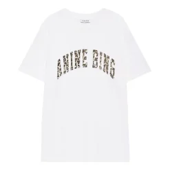 T-Shirts^Anine Bing Ivory Logo Print Tee Walker Top Hvid