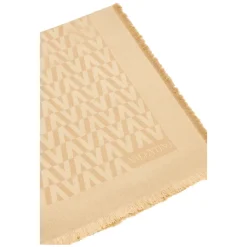 Tørklæder^Valentino Garavani Jacquard Logo Frayed Edges Scarf Beige