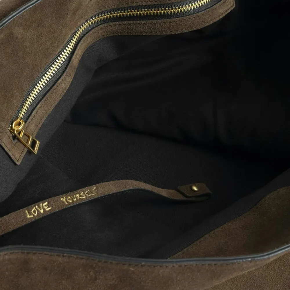 Skuldertasker<Zadig & Voltaire Jane Hobo XL Ruskindstaske Brun