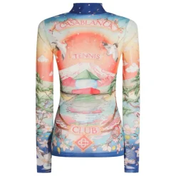 T-Shirts & Toppe|Træningstrøjer^Casablanca Japanese Landscape Tennis Print Mock Neck Top Multifarvet