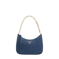Bæltetasker<Michael Kors Jet Set Charm Small Pebbled Leather Pochette Blå
