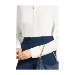 Bæltetasker<Michael Kors Jet Set Charm Small Pebbled Leather Pochette Blå