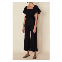 Bluser & Skjorter<Faithfull the brand Joseva Cotton-Poplin Top Sort
