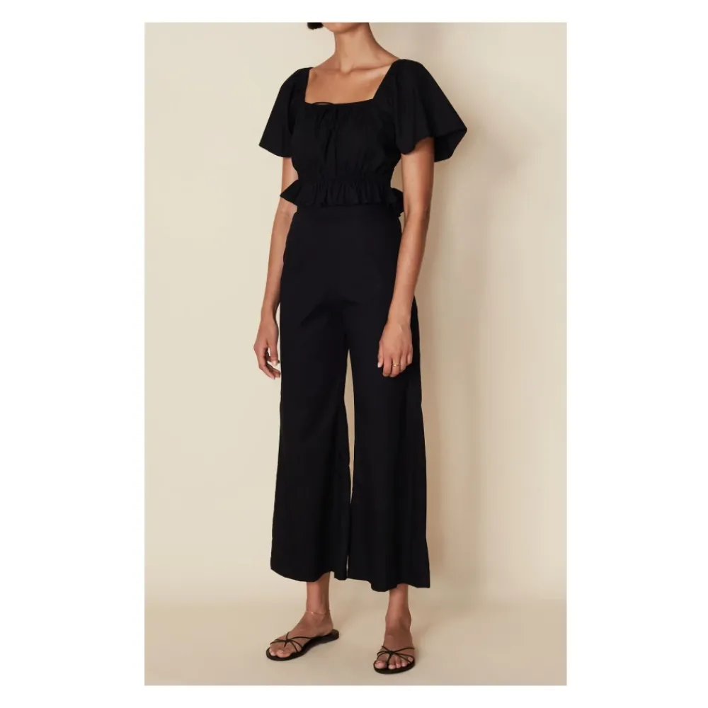 Bluser & Skjorter<Faithfull the brand Joseva Cotton-Poplin Top Sort