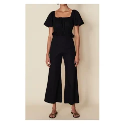 Bluser & Skjorter<Faithfull the brand Joseva Cotton-Poplin Top Sort