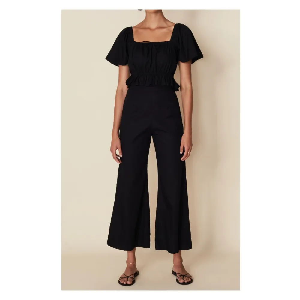 Bluser & Skjorter<Faithfull the brand Joseva Cotton-Poplin Top Sort