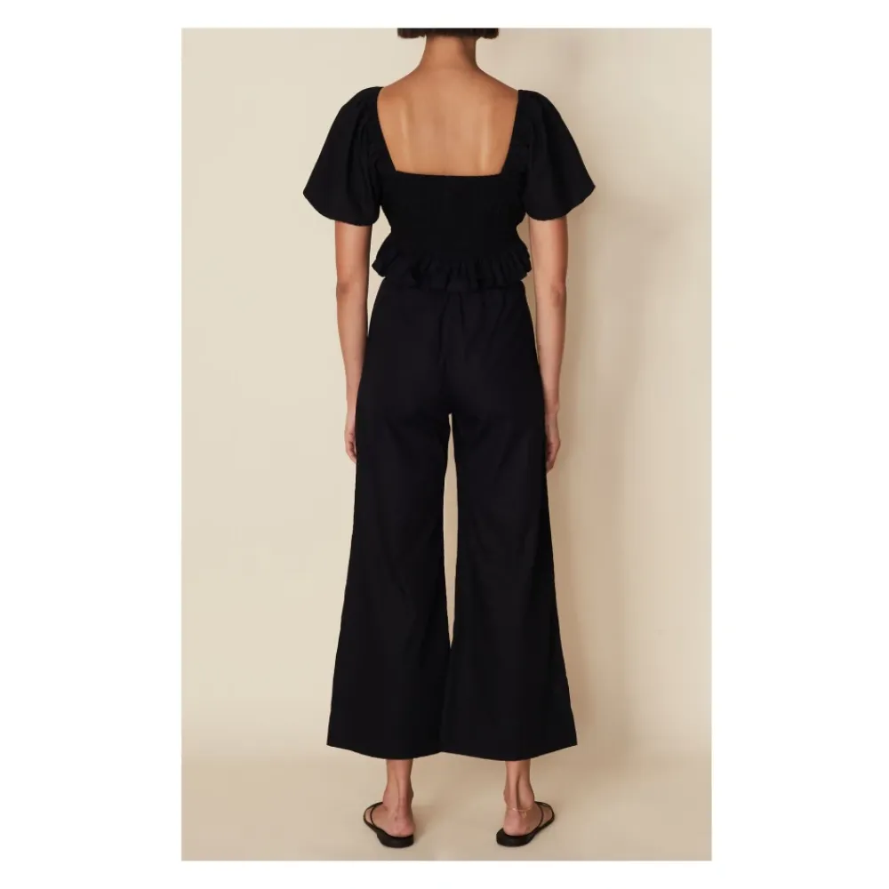 Bluser & Skjorter<Faithfull the brand Joseva Cotton-Poplin Top Sort