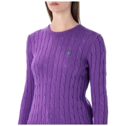 Striktrøjer & Sweatere<Ralph Lauren Julianna Kabelstrikket Sweater Lilla