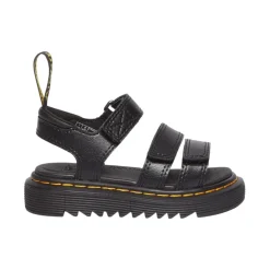 Sandaler<Dr. Martens Justerbare lædersandaler med velcrobånd Sort