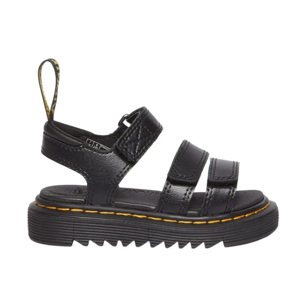 Sandaler<Dr. Martens Justerbare lædersandaler med velcrobånd Sort