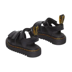 Sandaler^Dr. Martens Justerbare lædersandaler med velcrobånd Sort
