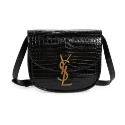 Skuldertasker^Saint Laurent Kaia Croco Skuldertaske Sort