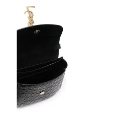 Skuldertasker^Saint Laurent Kaia Croco Skuldertaske Sort