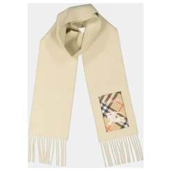 Halstørklæder Og Tørklæder|Tørklæder^Burberry Kashmir Frynset Tørklæde Forår-Sommer 2025 Beige