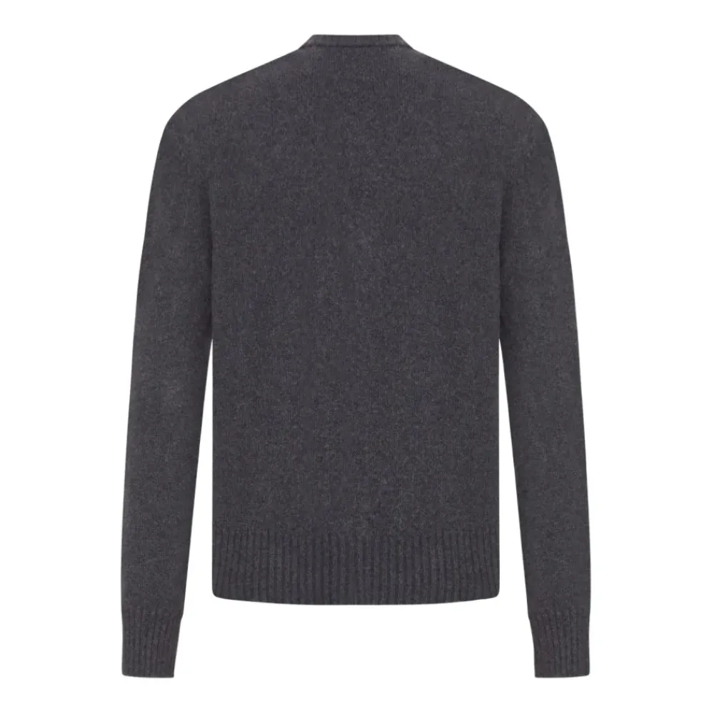 Strik<Ami Paris Kashmir V-Hals Sweater Antracit Grå