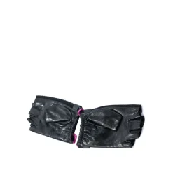 Handsker|Handsker<Karl Lagerfeld K/Autograph Rhinestone Fingerless Gloves Sort