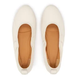 Ballerina Sko<Kazar Off white ballerinaer med guldfarvet monogram Hvid