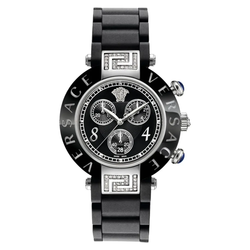 Ure<Versace Keramisk Chrono Reve Ur Sort