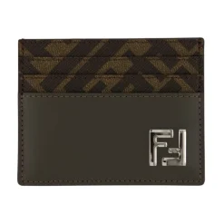 Punge & Kortholder<Fendi Khaki Green FF Squared Kortholder Grøn