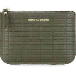 Punge & Kortholder^Comme des Garçons Khaki Læder Brick Pung med Lynlås Grøn
