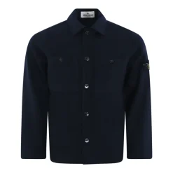 Jakker^Stone Island Kids Overshirt i trendy stil Blå